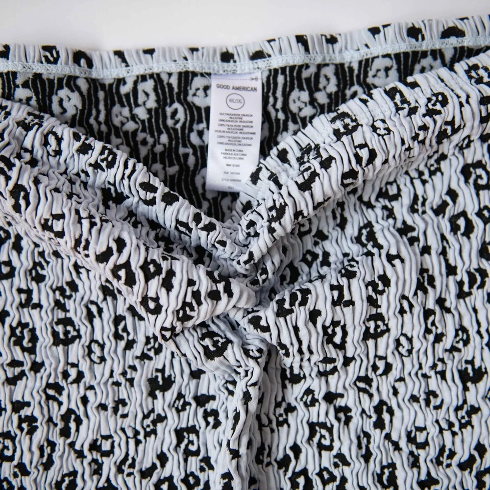 Good American Always Fits Textured Leopard Mini Swim Skirt